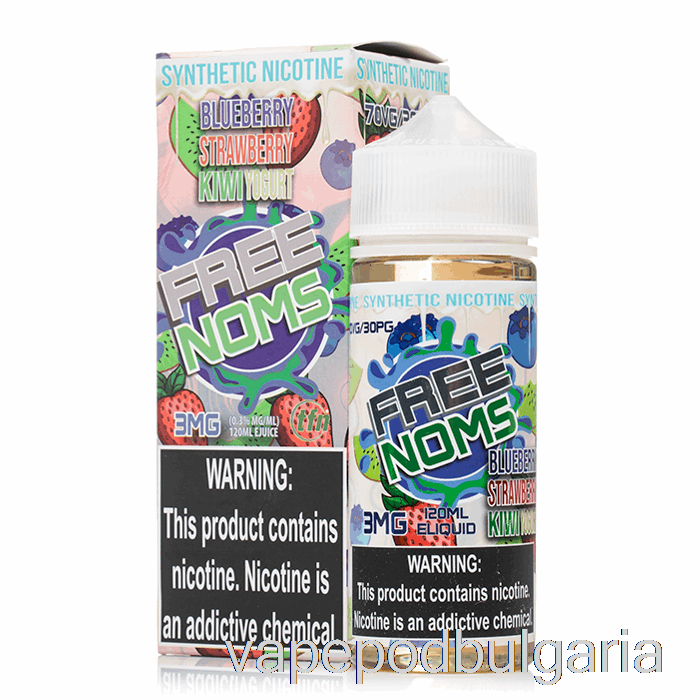 Vape 10000 Дръпки боровинка ягода киви йогурт - Nomenon - 120ml 6mg